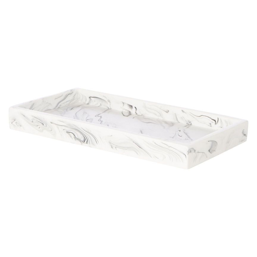 George Home White Marble Effect Tray General Household ASDA   