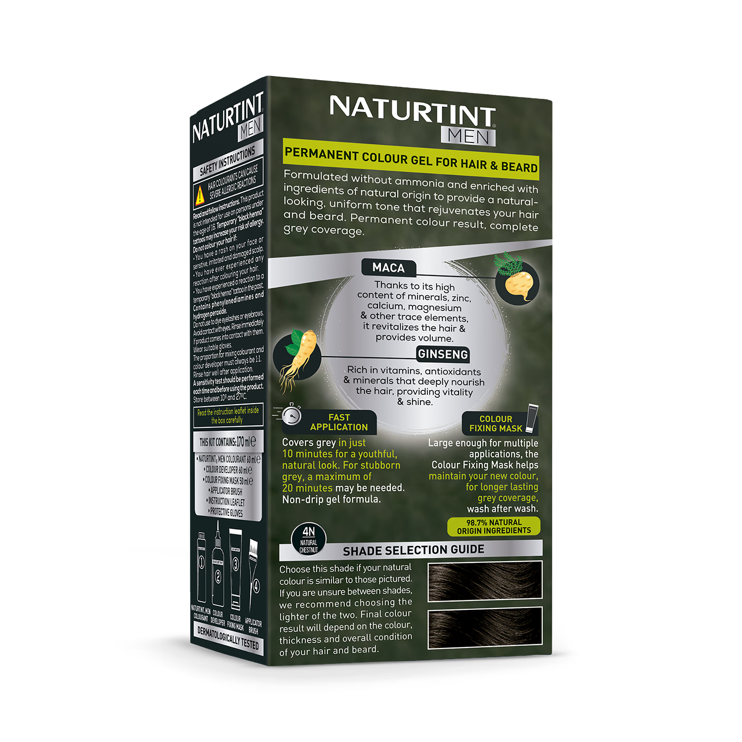 Naturtint Men hair colour gel 4N Natural Chestnut, imported from the UK