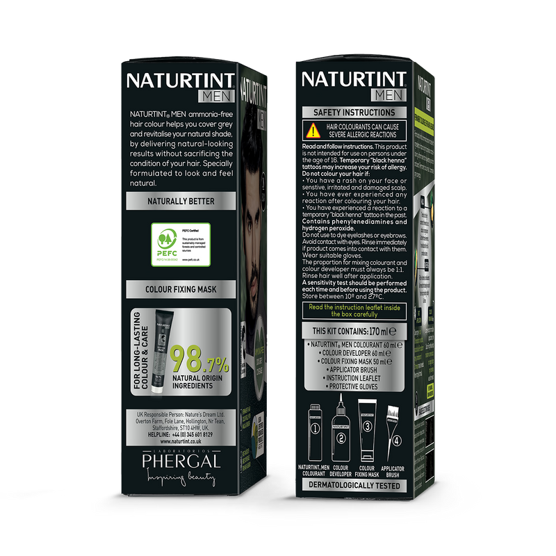 Naturtint Men hair colour gel 4N Natural Chestnut, imported from the UK