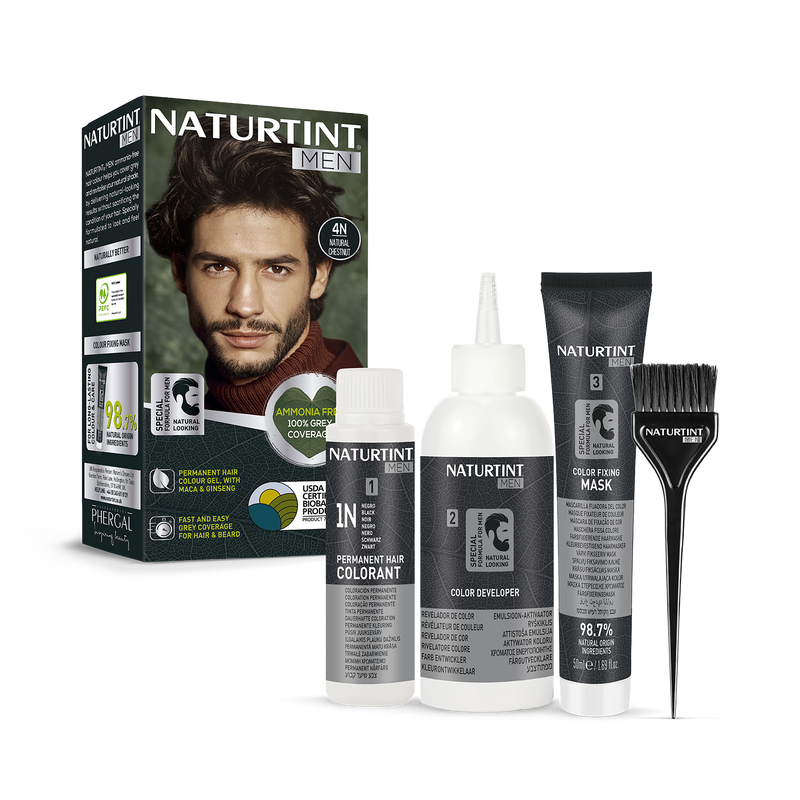 Naturtint Men hair colour gel 4N Natural Chestnut, imported from the UK