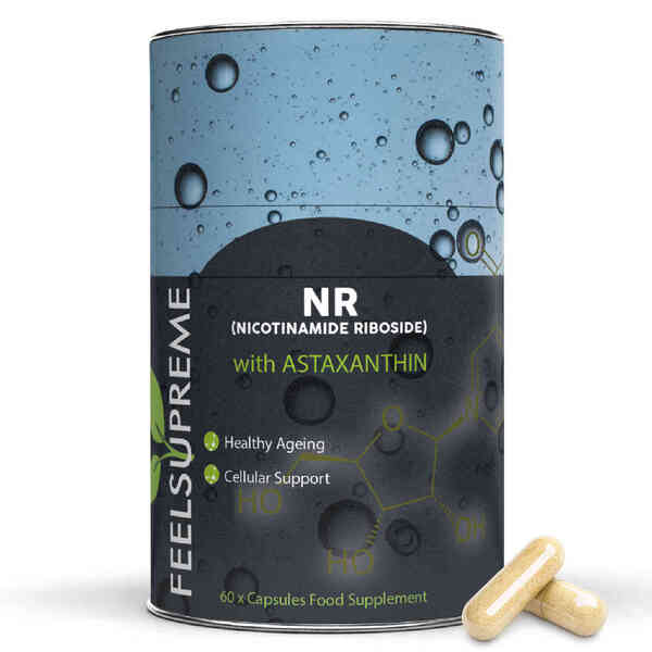 Feel Supreme supplement NR & Astaxanthin 60 capsules, imported from the UK