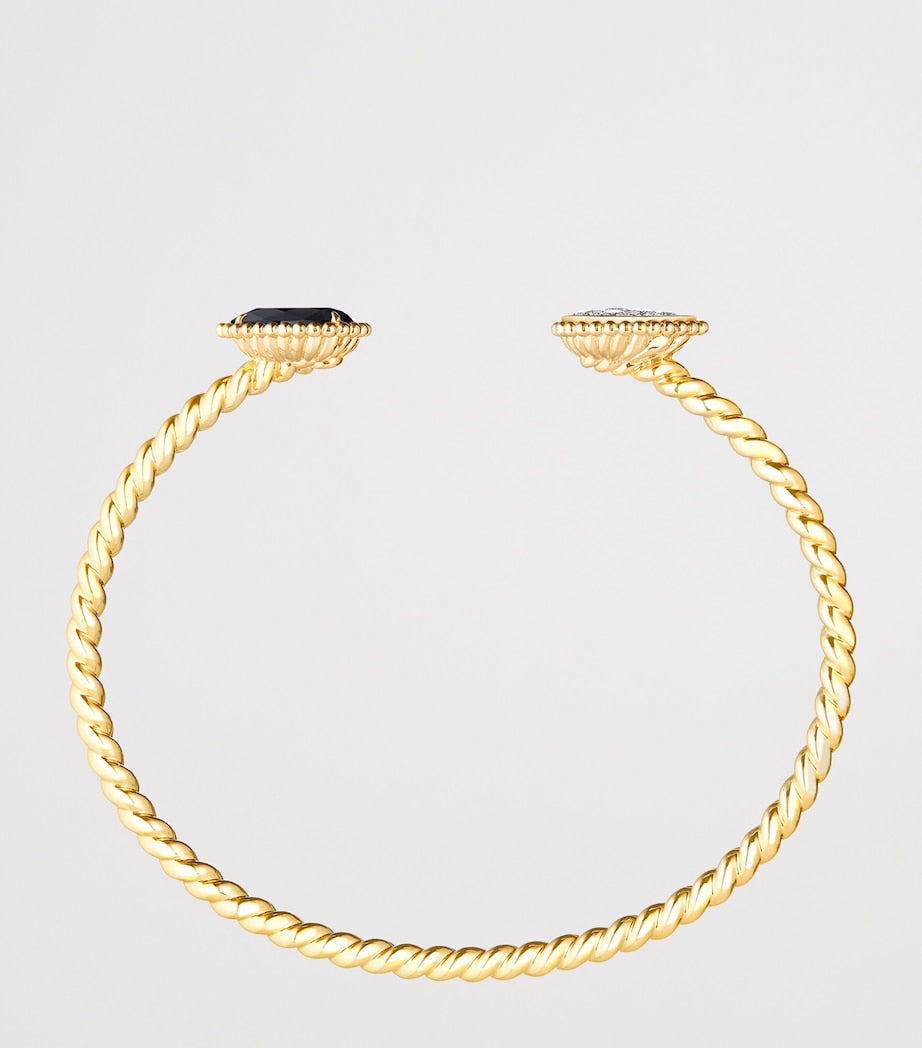 Boucheron Serpent Bohème bangle yellow gold diamond onyx, imported from the UK