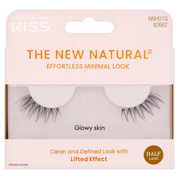 Kiss The New Natural Half Lash Strips 01, UK version kit