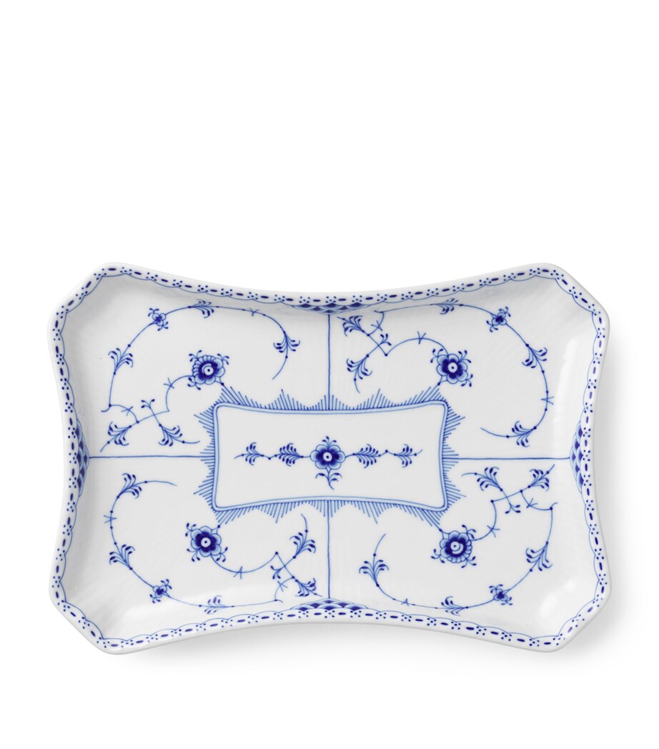 Royal Copenhagen Half Lace Rectangular porcelain dish 24.5cm, imported from the UK