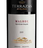Terrazas de los Andes Malbec red wine 2022 vintage 75cl (British brand)
