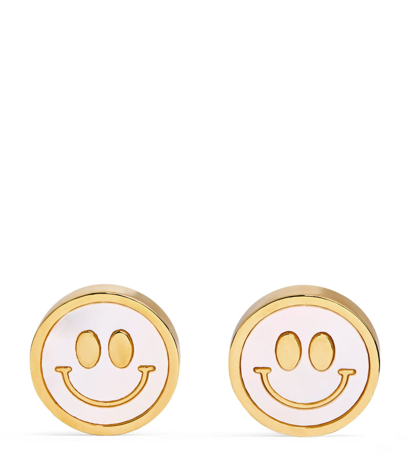 Babette Wasserman gold-plated smiley face cufflinks - British product