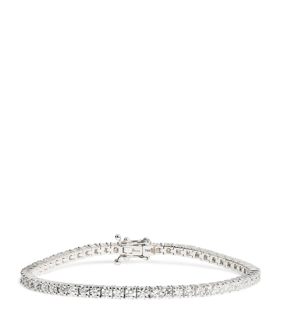 Harrods white gold diamond tennis bracelet 4.00ct - British product
