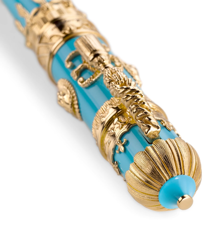 Montegrappa resin and yellow gold Montgolfier rollerball pen, imported from the UK