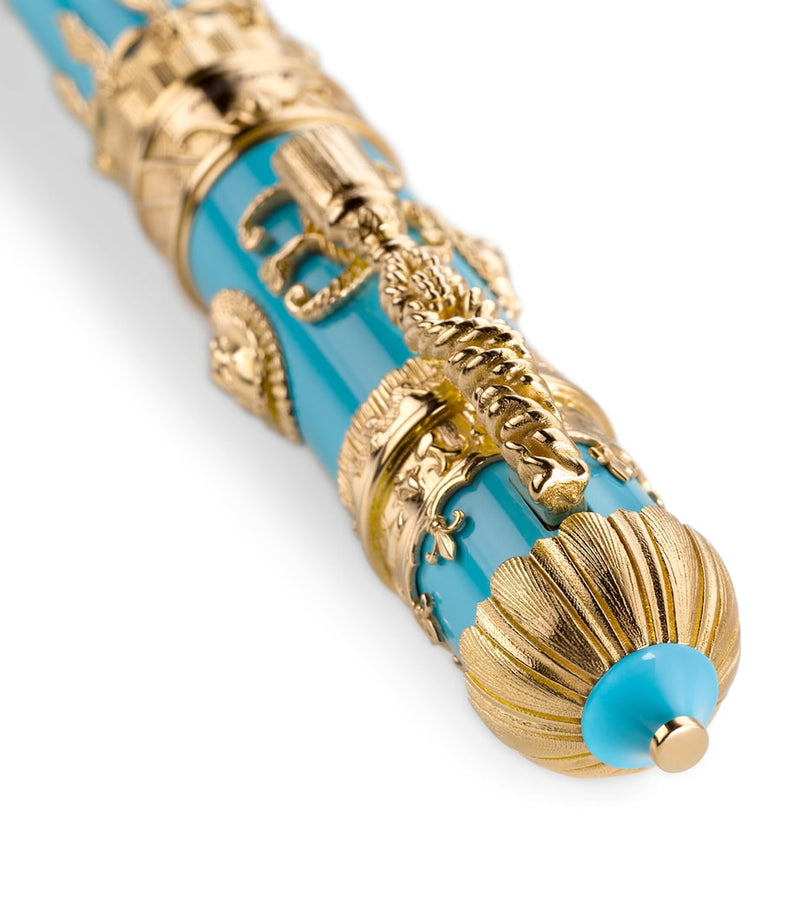 Montegrappa resin and yellow gold Montgolfier rollerball pen, imported from the UK
