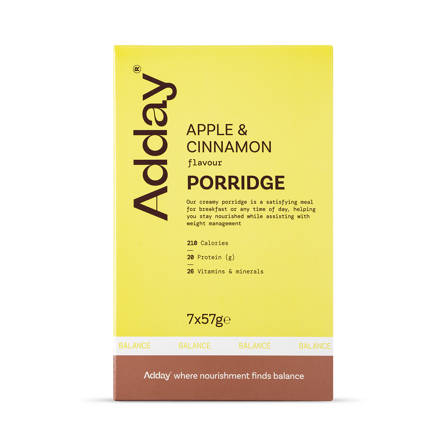 Adday porridge apple and cinnamon 5x57g - British product