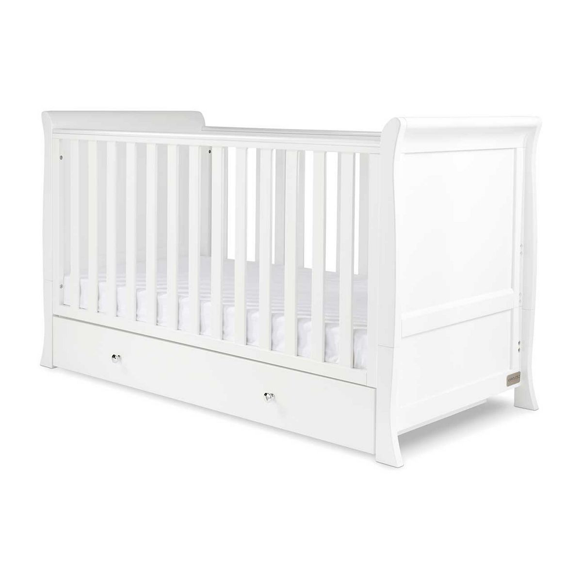 Ickle Bubba Snowdon Classic Cot Bed and Sprung Mattress - White