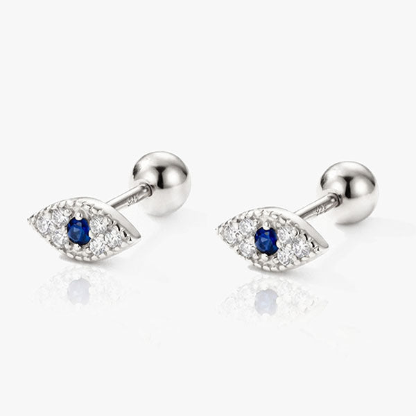 MUCHV evil eye stud earrings 18k gold or silver - British product