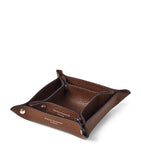 Aspinal of London mini grained leather tidy tray 9.5cm x 9.5cm - British product