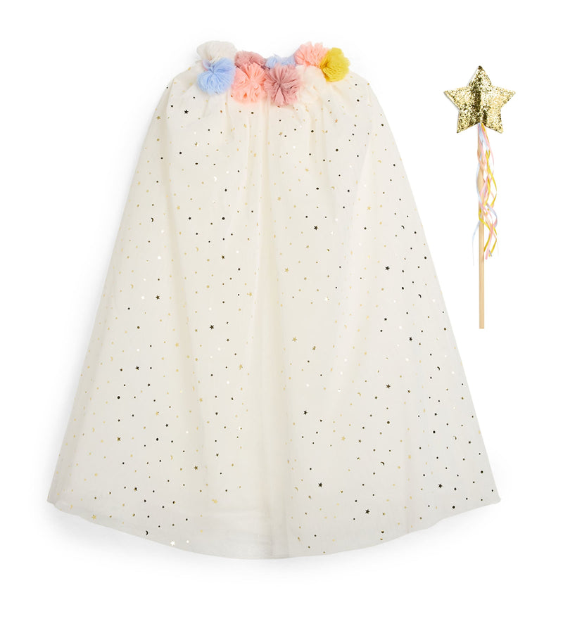 Meri Meri Pom-Pom Collar Cape, imported from the UK