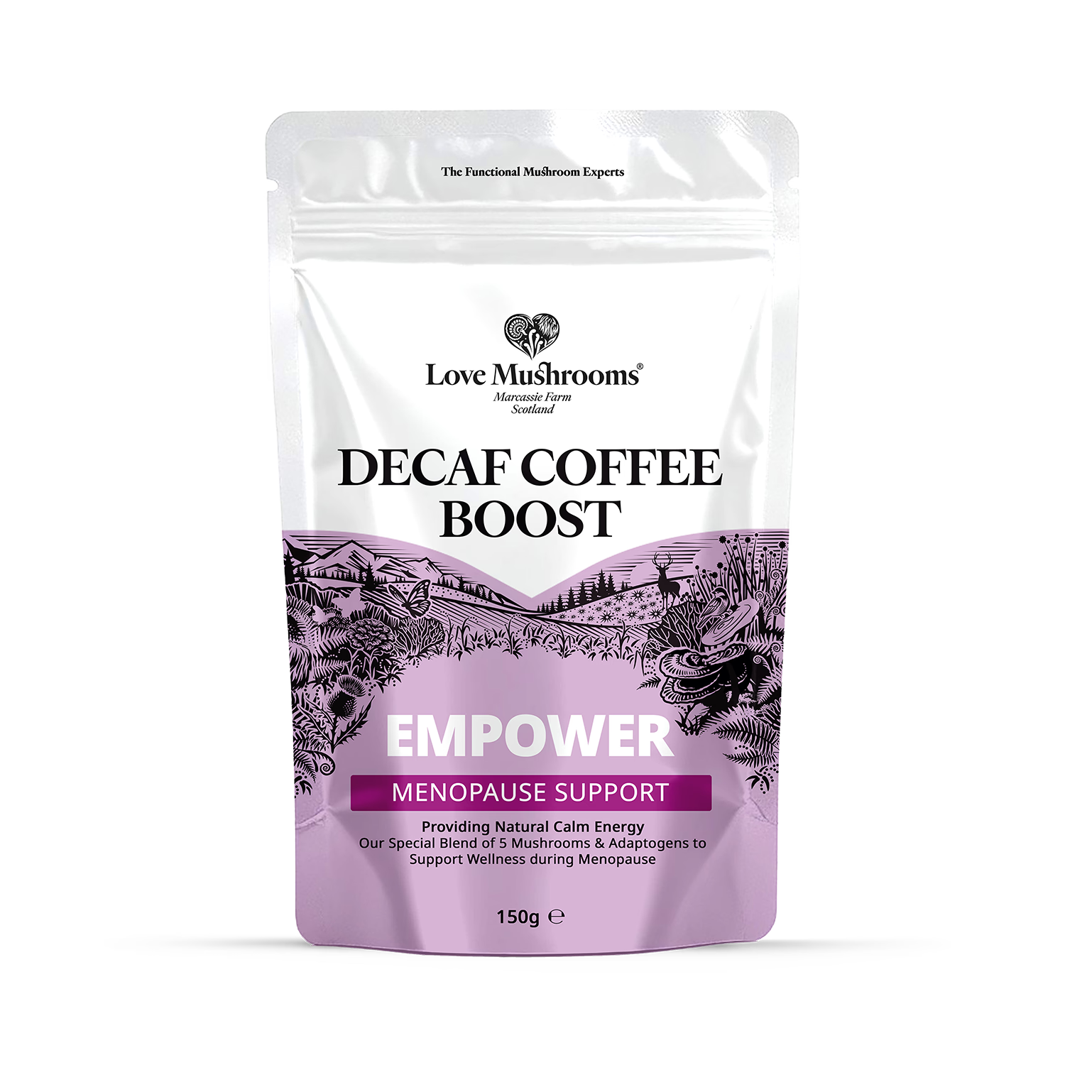 Love Mushrooms Empower decaf coffee 150g, UK version