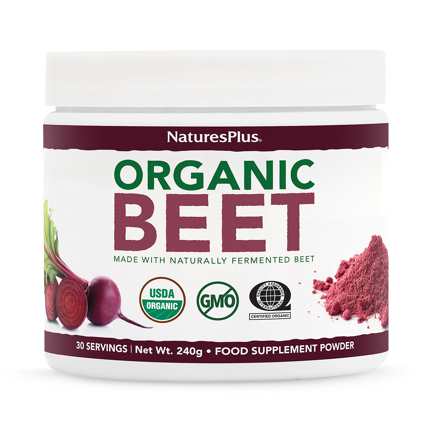 NaturesPlus organic beet powder 240g, imported from the UK