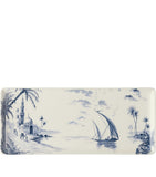 Gien ceramic platter 15.5cm x 36cm blue-and-white transferware (British brand)