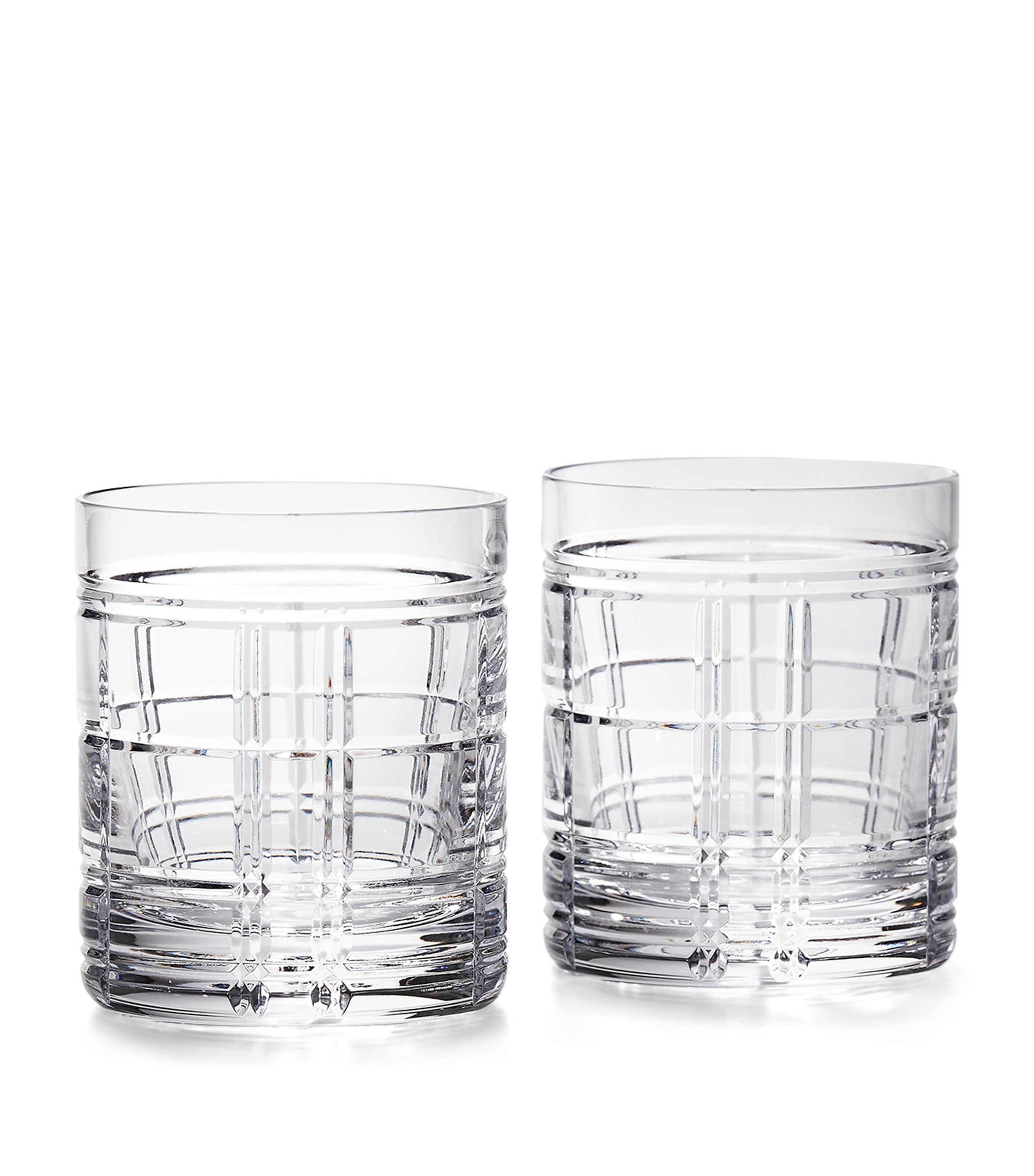 Ralph Lauren Hudson Plaid old-fashioned glasses set of two, imported from the UK