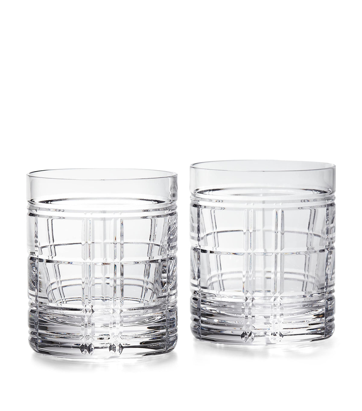 Ralph Lauren Hudson Plaid old-fashioned glasses set of two, imported from the UK