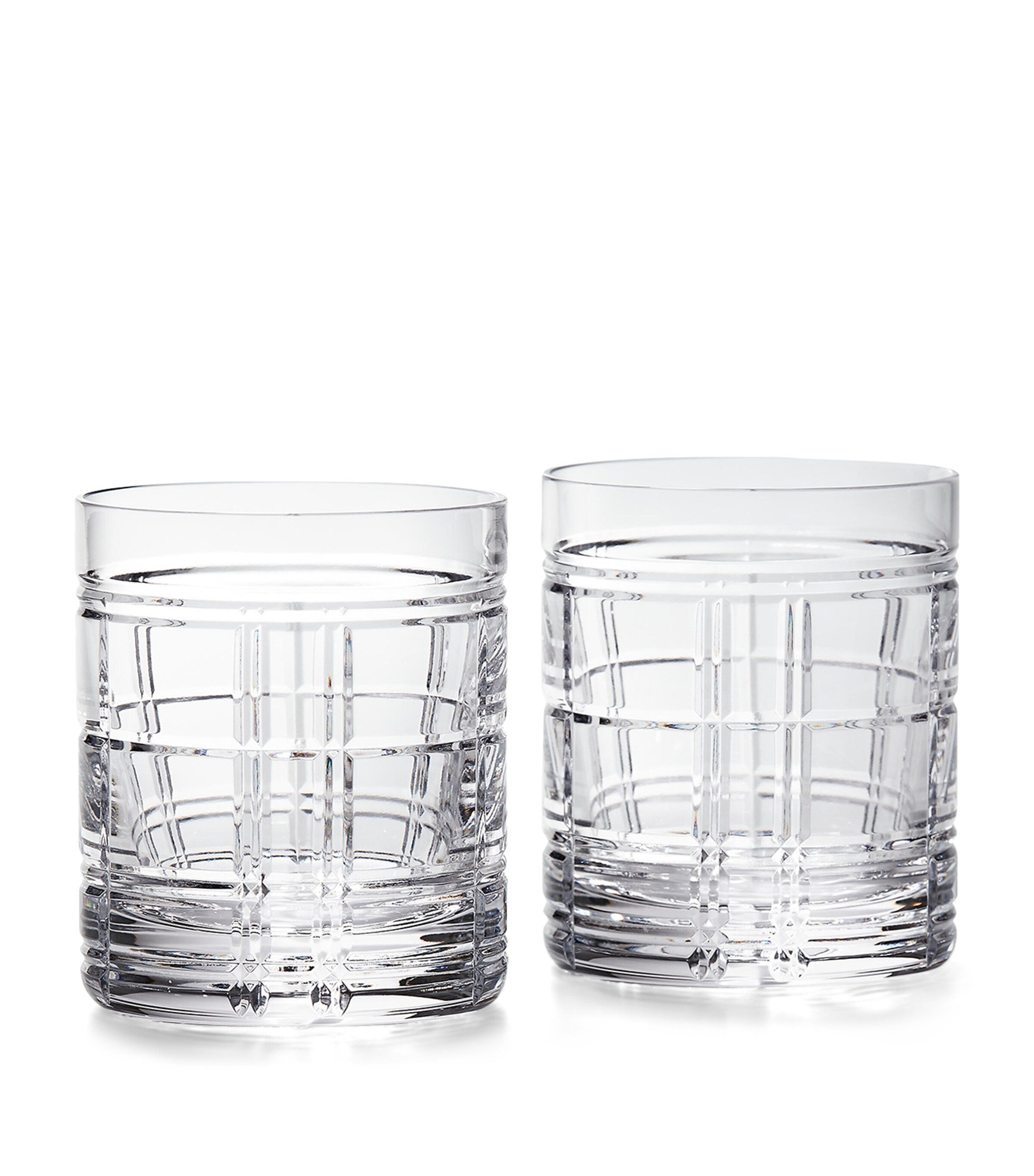 Ralph Lauren Hudson Plaid old-fashioned glasses set of two, imported from the UK