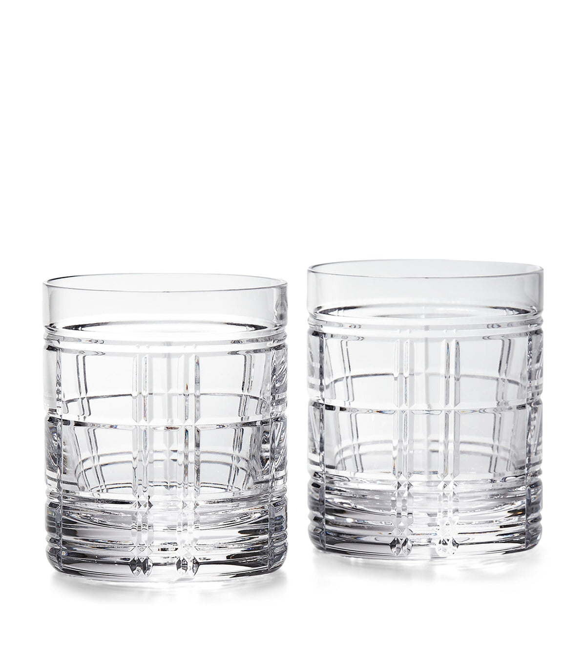 Ralph Lauren Hudson Plaid old-fashioned glasses set of two, imported from the UK