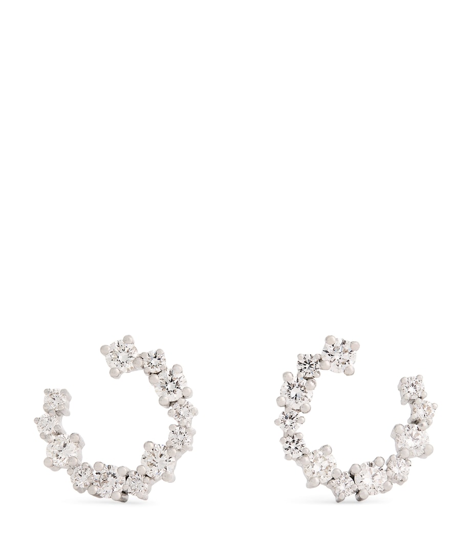 Suzanne Kalan mini spiral diamond hoop earrings, UK version