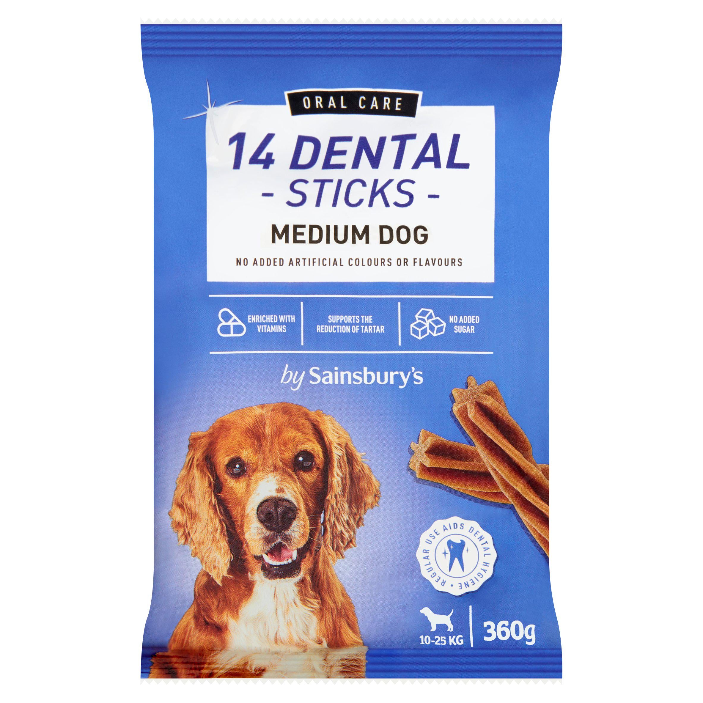 Sainsbury s Oral Care Medium Dog Dental Sticks x14 360g McGrocer