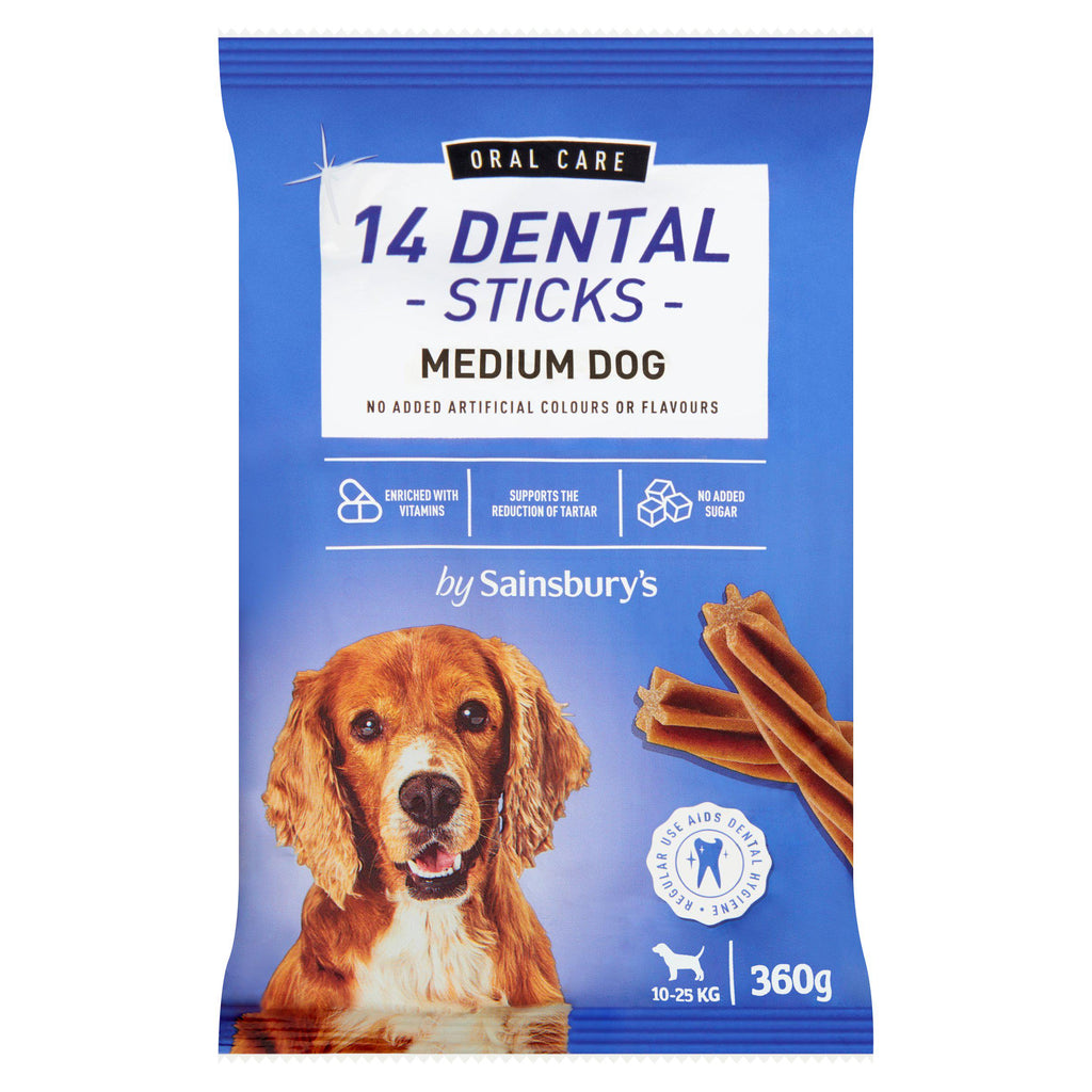 Sainsbury's Oral Care Medium Dog Dental Sticks x14 360g