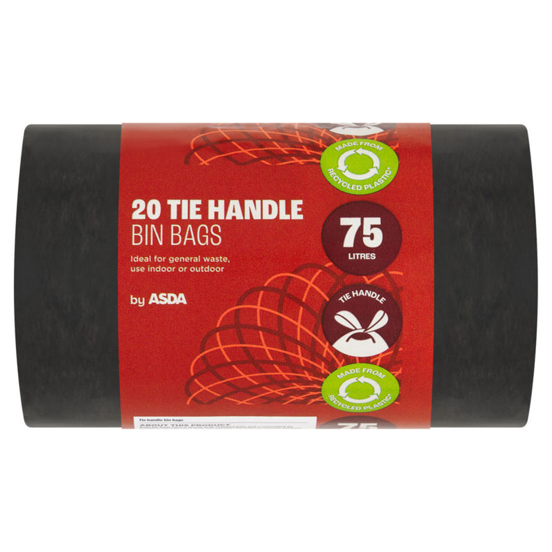 ASDA 20 Tie Handle Bin Bags 75 Litres - McGrocer