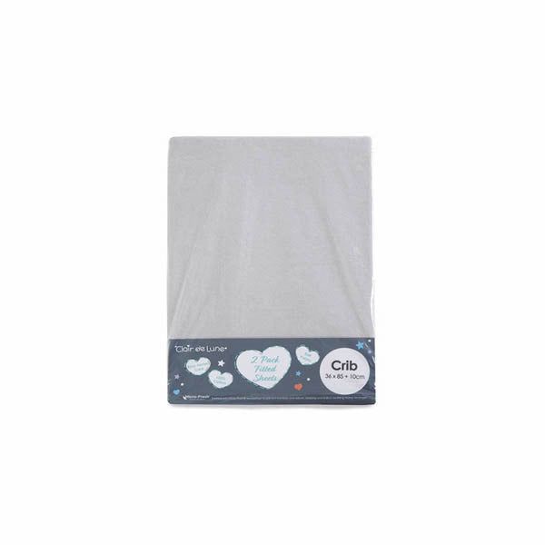 Clair De Lune Fitted Sheet Twin Pack Crib White GOODS Superdrug Grey  