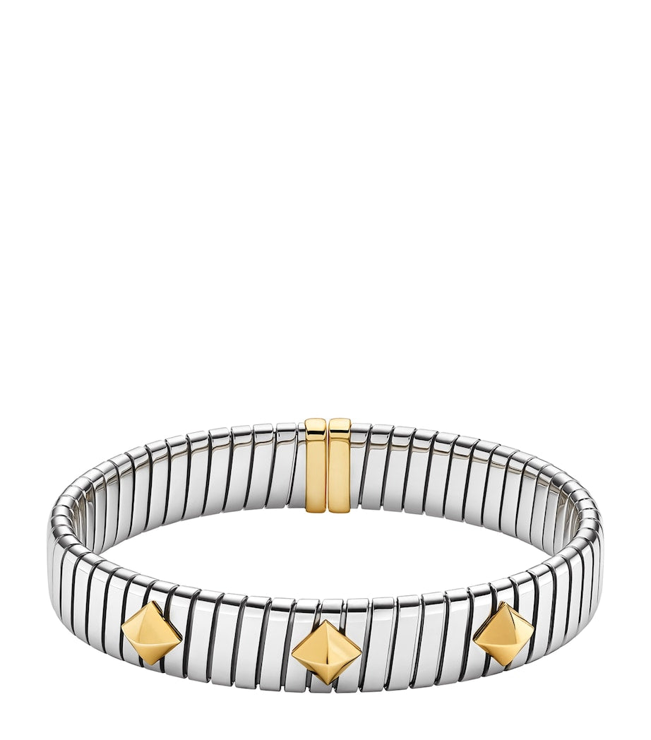 سوار Bvlgari Tubogas من الفولاذ المقاوم للصدأ والذهب الأصفر (ماركة بريطانية)