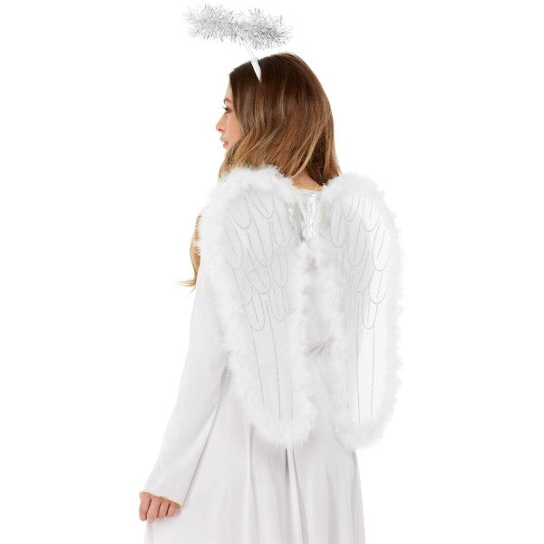 Smiffys white angel set with wings and halo, imported from the UK