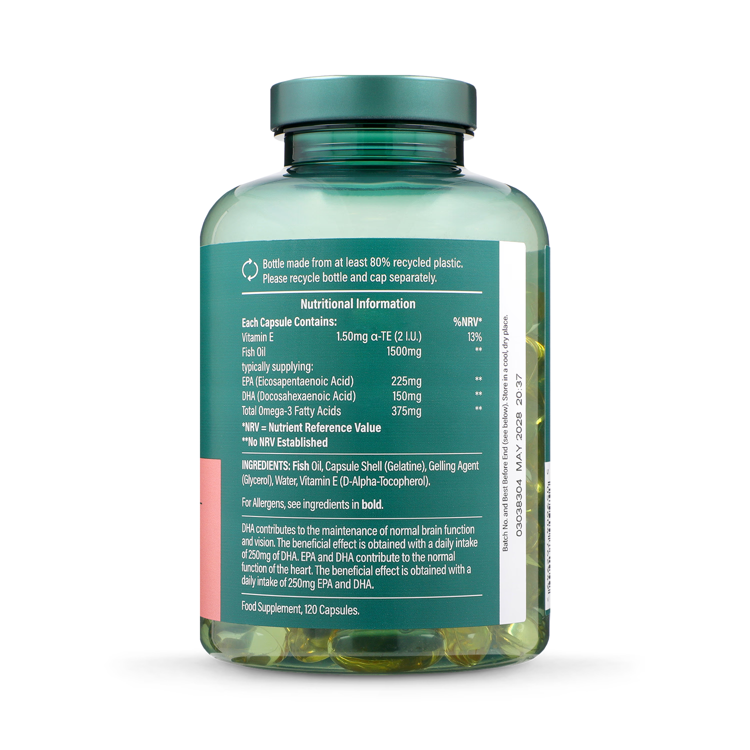 Holland & Barrett Omega 3 1500mg 120 capsules, UK version