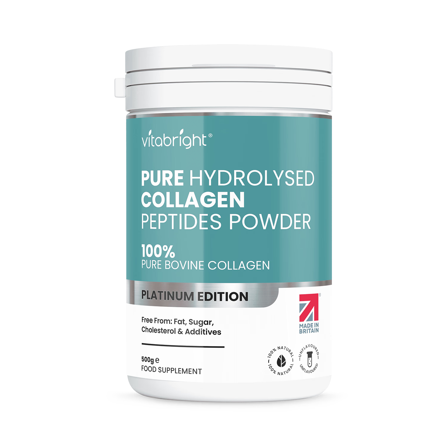 VitaBright bovine collagen powder 500g tub (British brand)