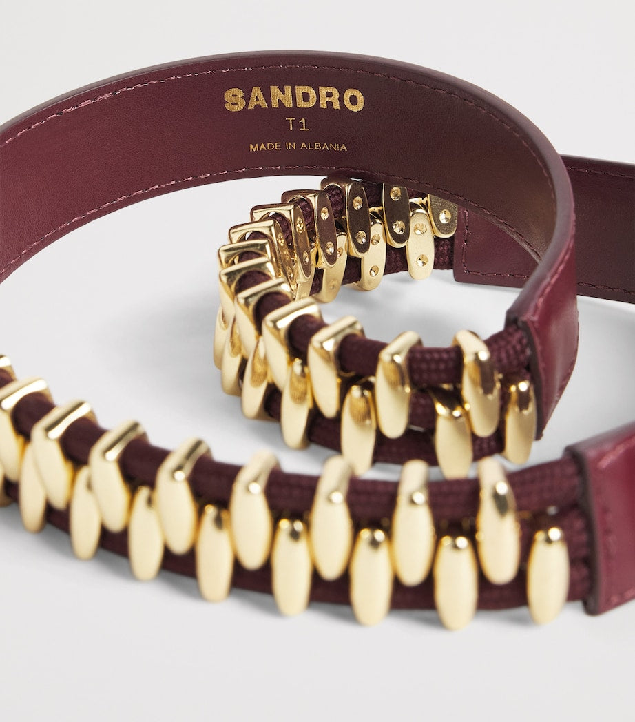 Sandro Paris leather studded belt, imported from the UK