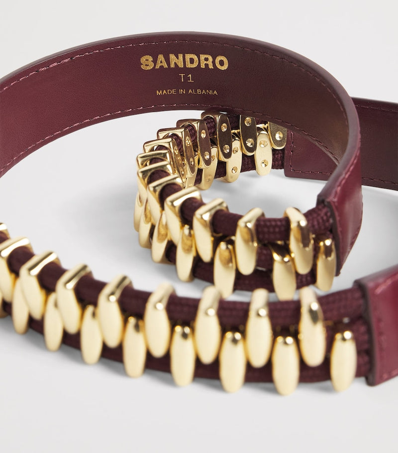 Sandro Paris leather studded belt, imported from the UK