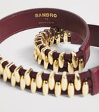 Sandro Paris leather studded belt, imported from the UK