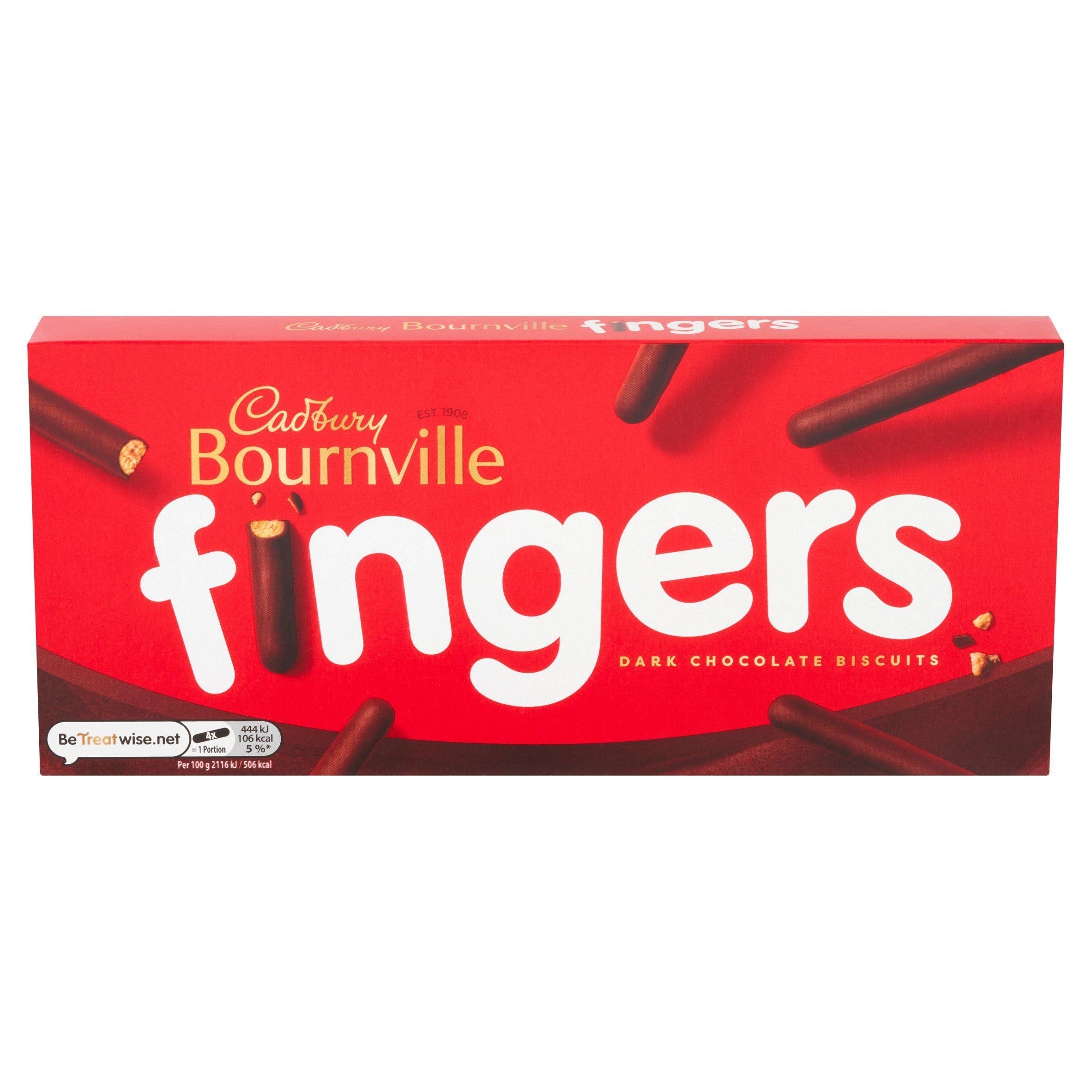 Cadbury Bournville Fingers Dark Chocolate Biscuits 114g