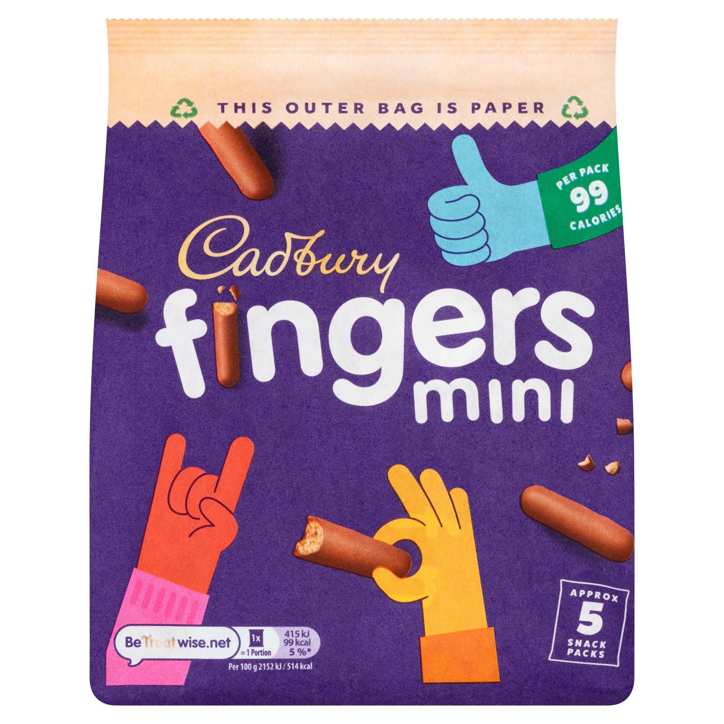 Cadbury Chocolate Mini Fingers Biscuits pack 5x19.3g