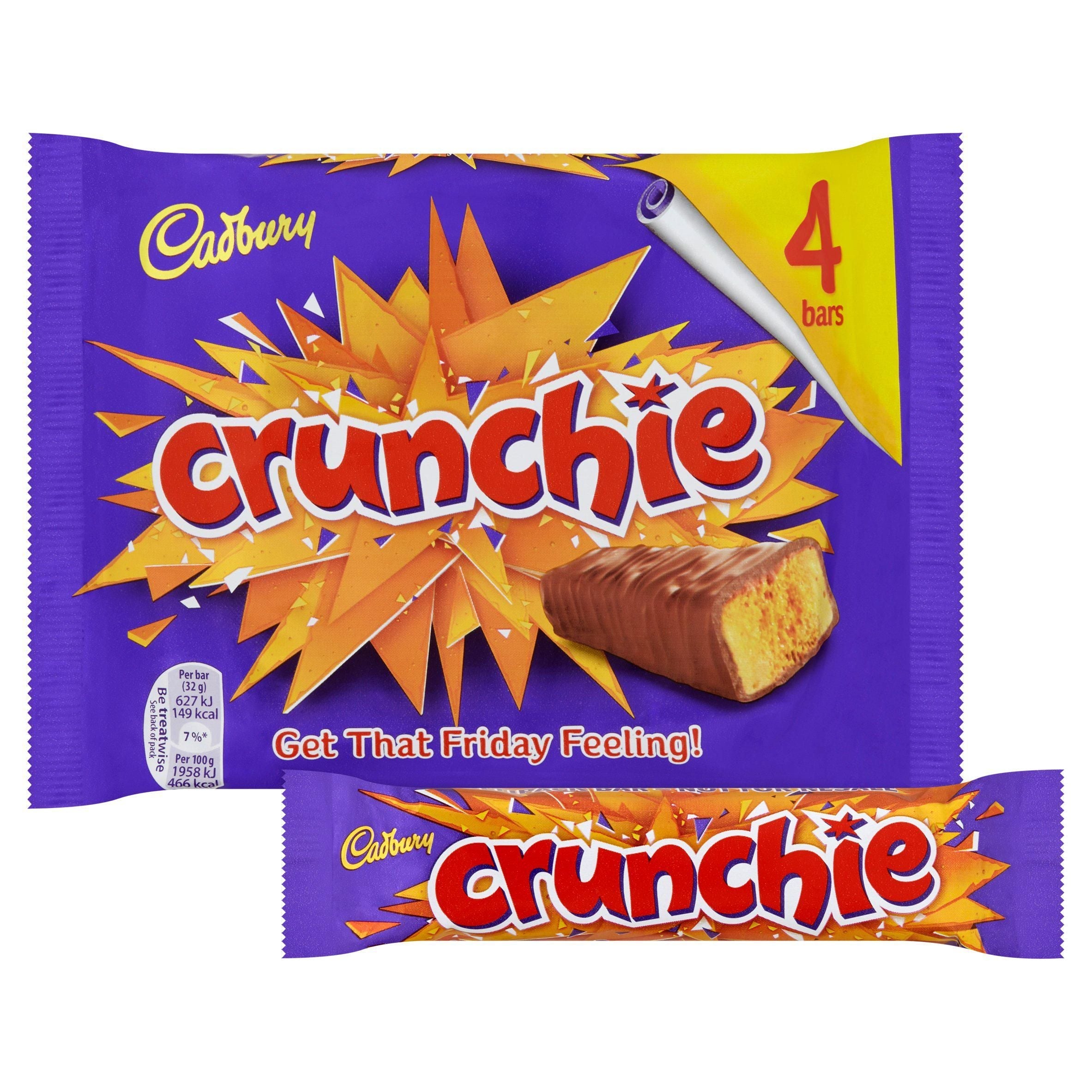 Cadbury Crunchie Chocolate Bar Multipack x4 128g