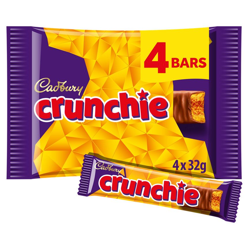 Cadbury Crunchie Milk Chocolate Bars 4 Pack