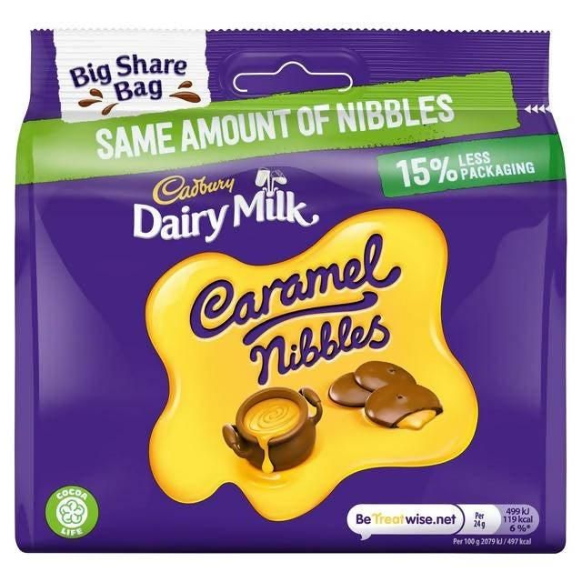 Cadbury Dairy Milk Caramel Nibbles Chocolate Big Share Bag 242g