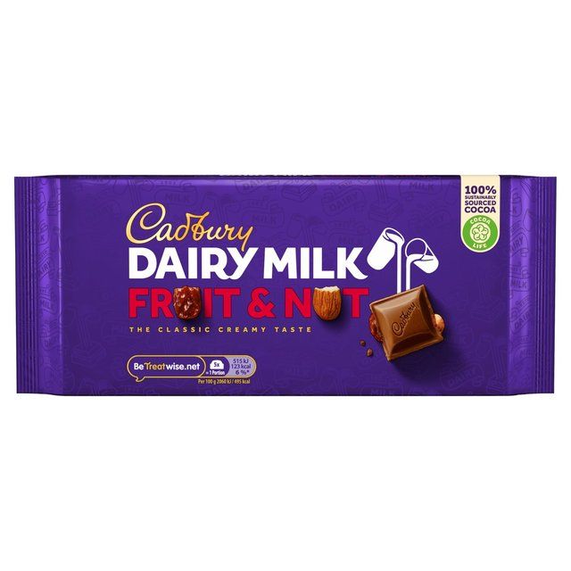 Cadbury Dairy Milk Fruit & Nut Chocolate Bar   180g