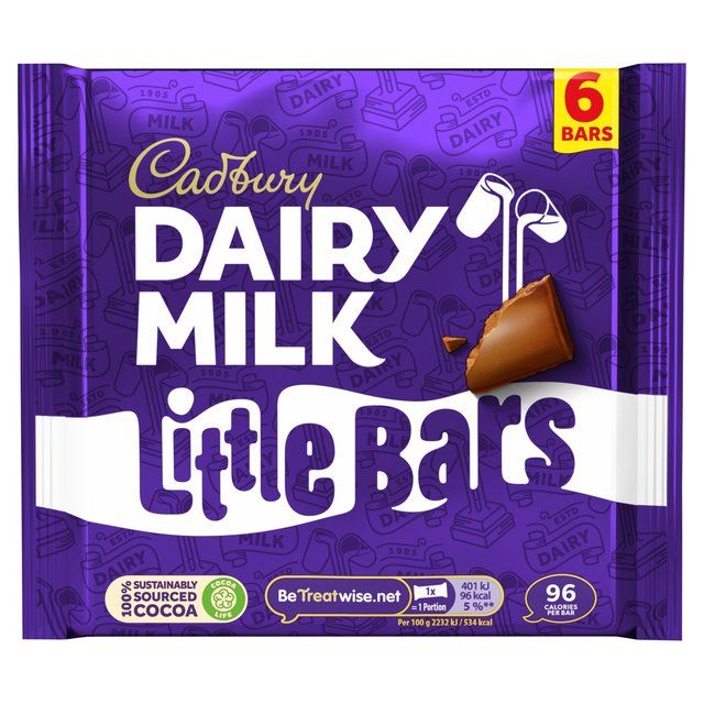 Cadbury Dairy Milk Little Bars Chocolate Multipack   6 x 18g