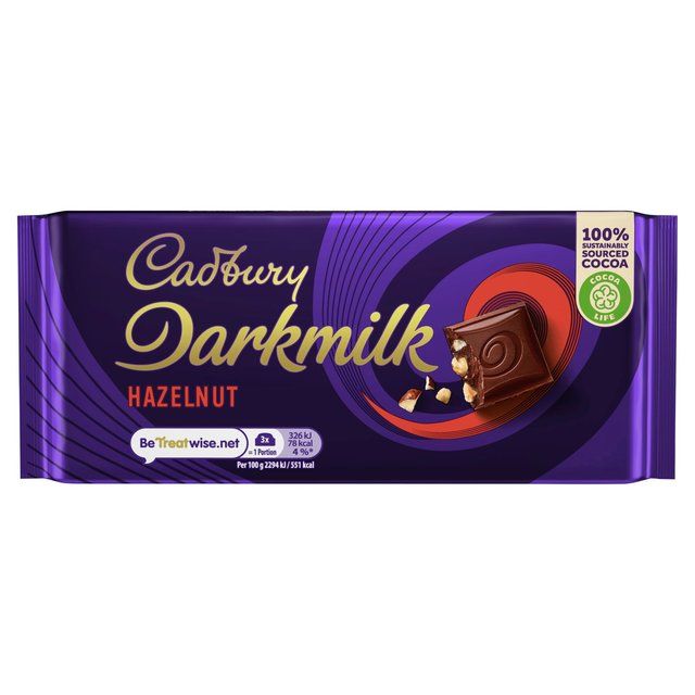 Cadbury Darkmilk Hazelnut Chocolate Bar