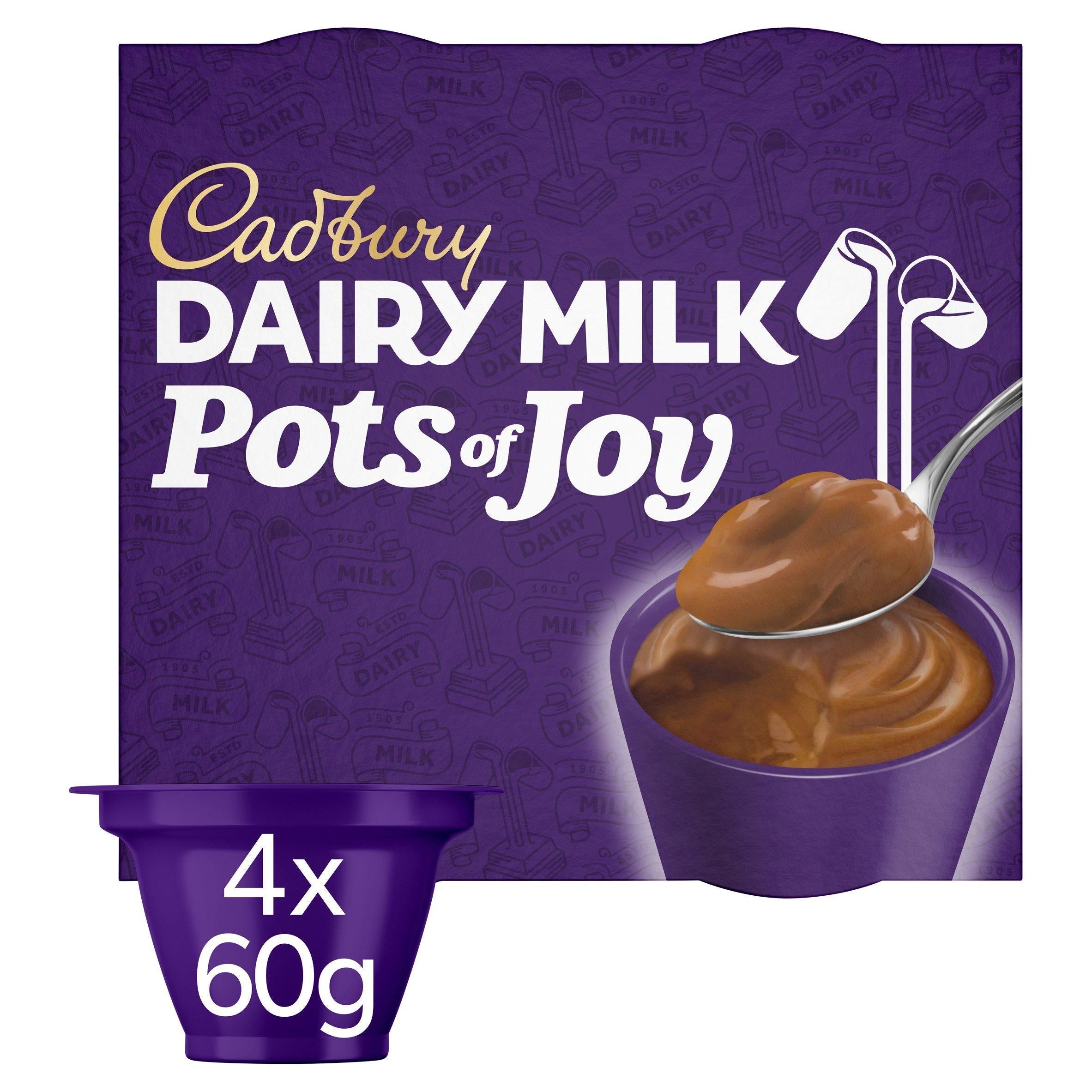 Cadburys Dairy Milk Pots Of Joy Chocolate Dessert 4x60g