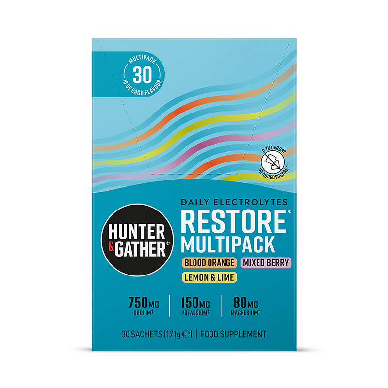 Hunter & Gather electrolyte powder variety pack 30 sachets - British product