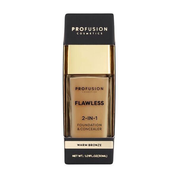 Profusion Cosmetics Flawless 2-in-1 Foundation Warm Bronze, imported from the UK