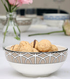 Geometric Print Bone China Breakfast Bowl 15cm