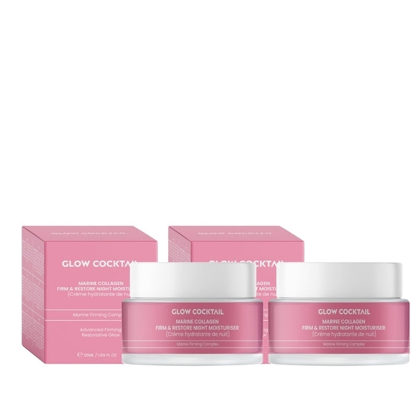 GlowCocktail Marine Collagen Night Moisturiser 2x50ml - British product